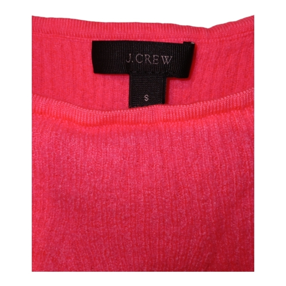 J Crew Merino Wool Tiered Ruffle Tank Top with Tie Shoulder Straps Pink Size S - Picture 4 of 9